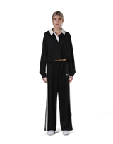 Cropped Rugby Shirt - Black