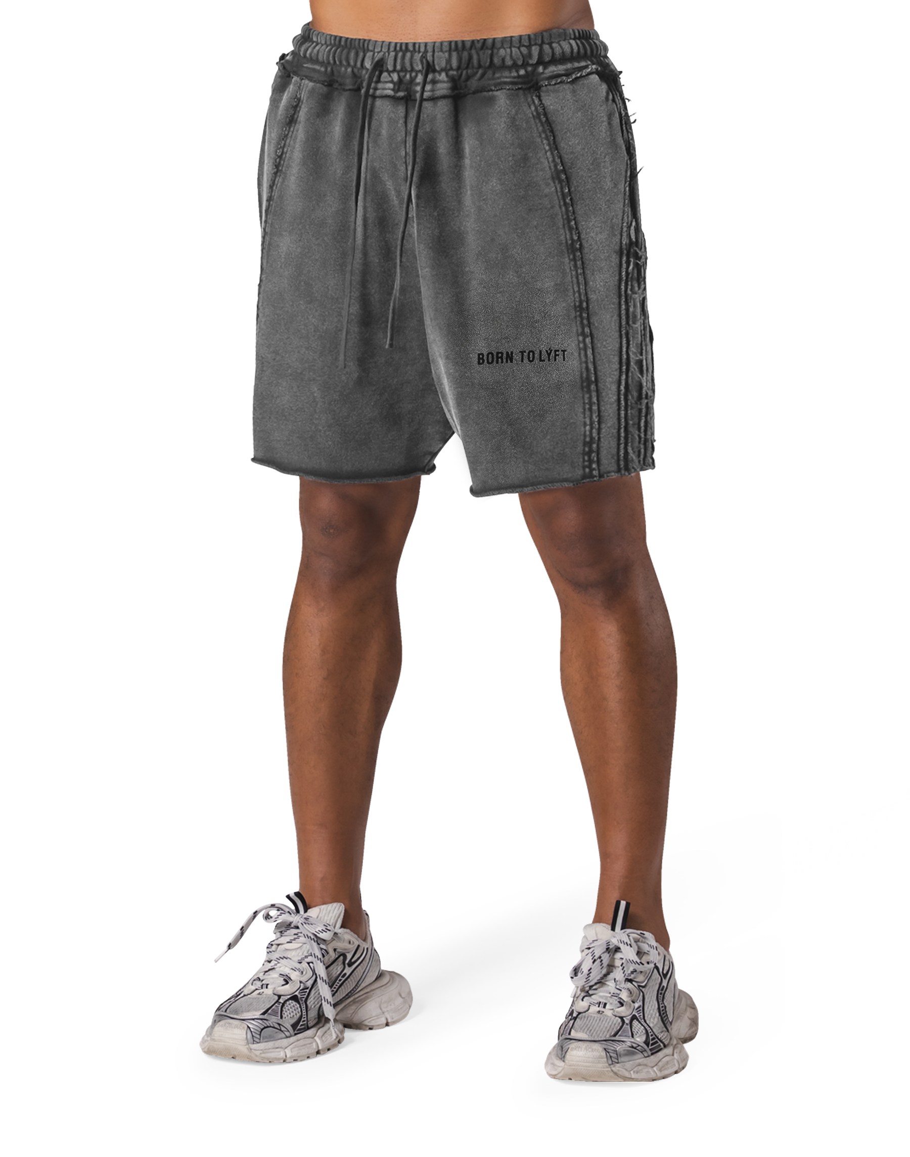 LÝFT LOGO VINTAGE SWEAT SHORTS D.GREY 2Line Vintage Sweat Shorts - D.Grey – LÝFT