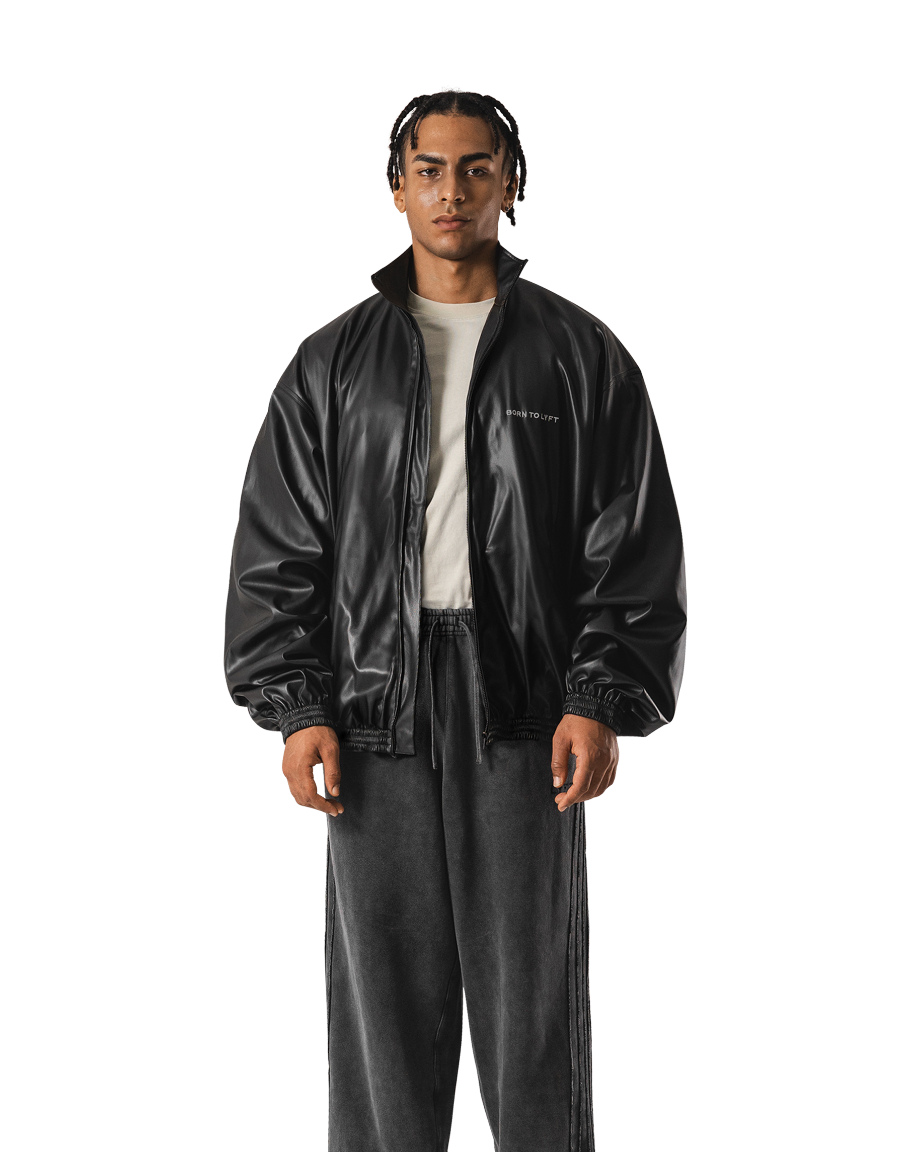 Synthetic Leather Oversize Jacket - Black – LÝFT Synthetic Leather Oversize Jacket - Black – LÝFT