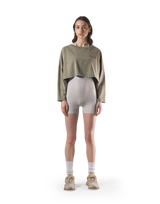 Loose Crop Long Sleeve Shirt - Olive