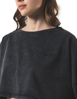 Loose Crop Long Sleeve Shirt - Black