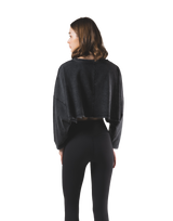 Loose Crop Long Sleeve Shirt - Black
