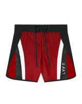 Side Pattern Stripe Stage Shorts - Red