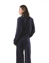 Velour Track Jacket - Navy