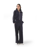 Velour Track Jacket - Navy