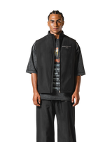 Nylon Zip Up Vest - Black