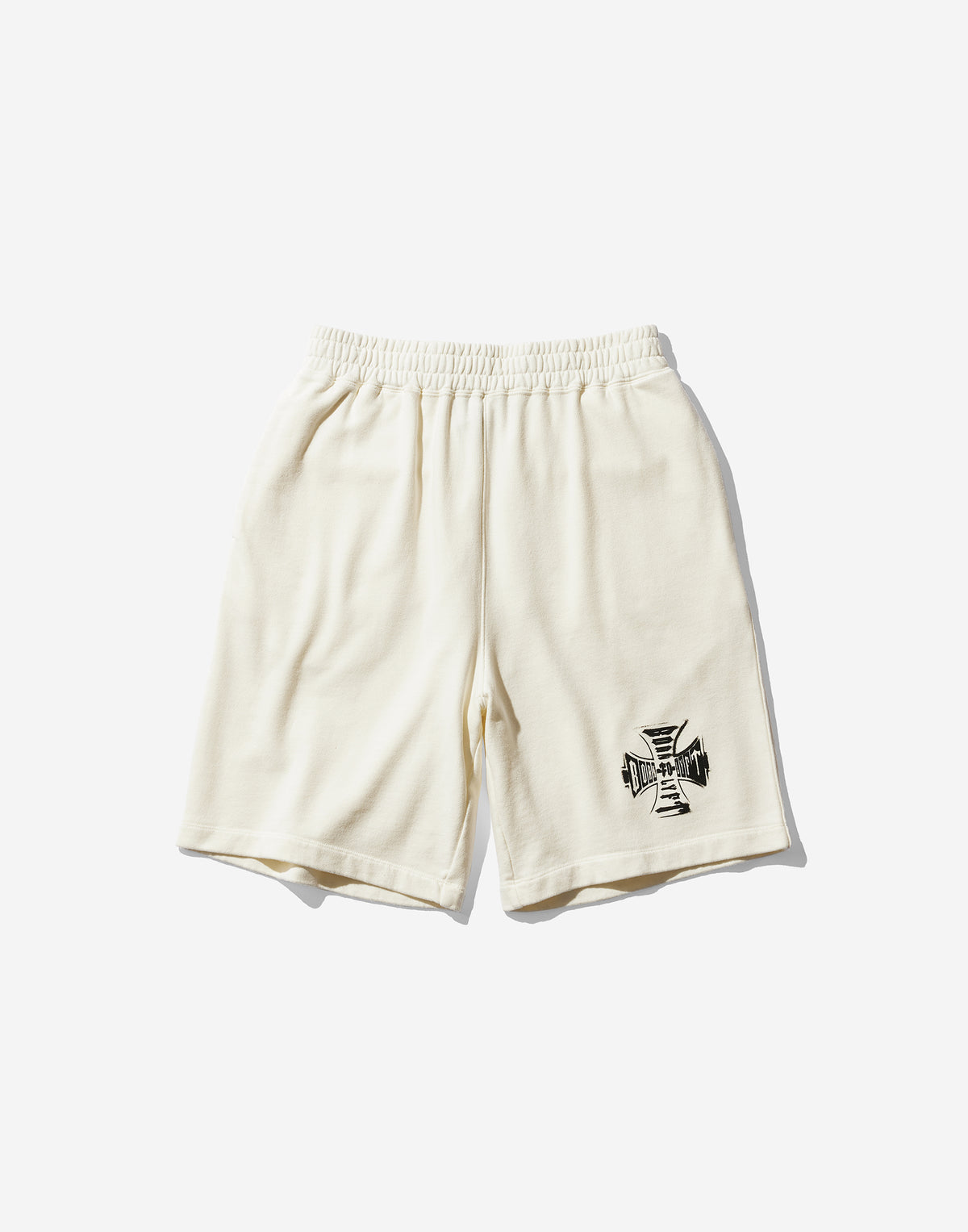 Iron Cross Logo Vintage Sweat Shorts - Ivory