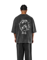 Horse Graphic Vintage Extra Big T-Shirt - Black