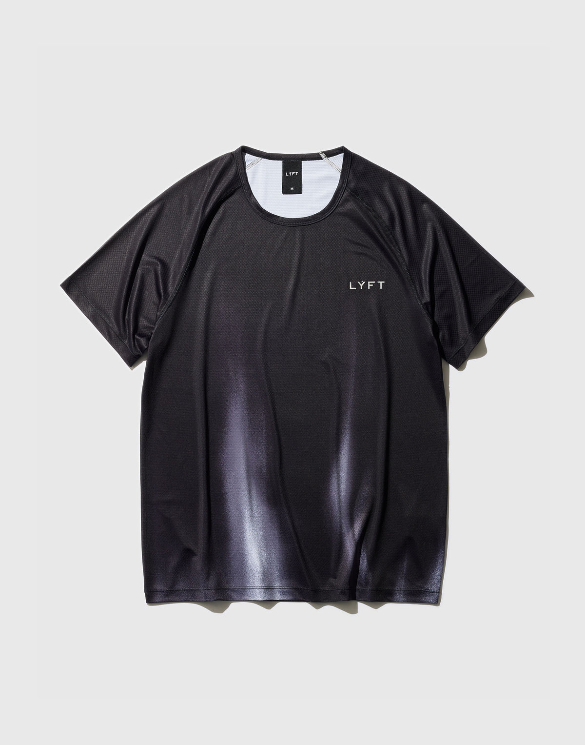 Fire Print Slim Fit Stretch T-Shirt - Black