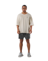 One Point Cut-Off Vintage Extra Big T-Shirt - IVory