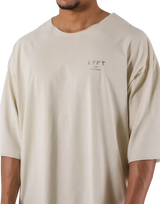 One Point Cut-Off Vintage Extra Big T-Shirt - IVory