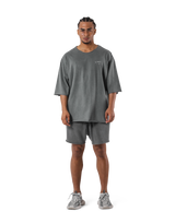 One Point Cut-Off Vintage Extra Big T-Shirt - D.Grey