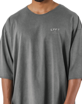 One Point Cut-Off Vintage Extra Big T-Shirt - D.Grey