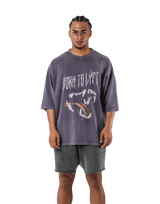 Fang Graphic Vintage Extra Big T-Shirt - Purple