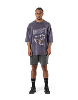 Fang Graphic Vintage Extra Big T-Shirt - Purple