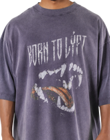 Fang Graphic Vintage Extra Big T-Shirt - Purple