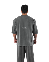 Fang Graphic Vintage Extra Big T-Shirt - D.Grey