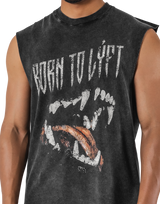 Fang Graphic Vintage Tanktop - Black