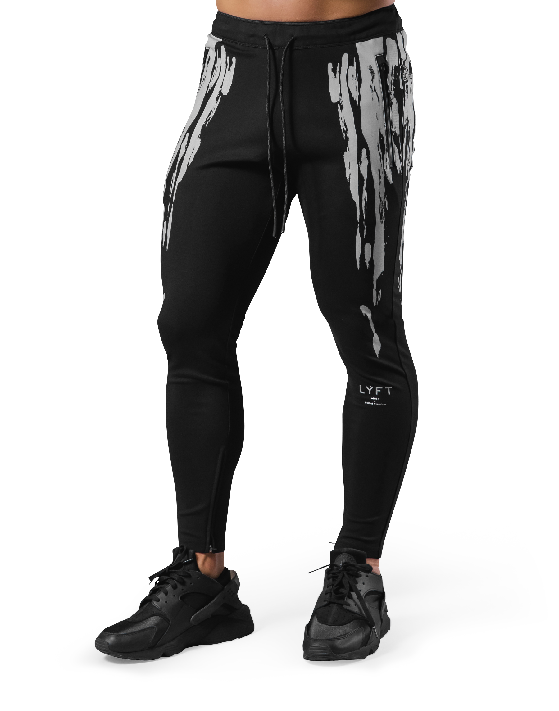 Splash Paint Stretch Pants - Black