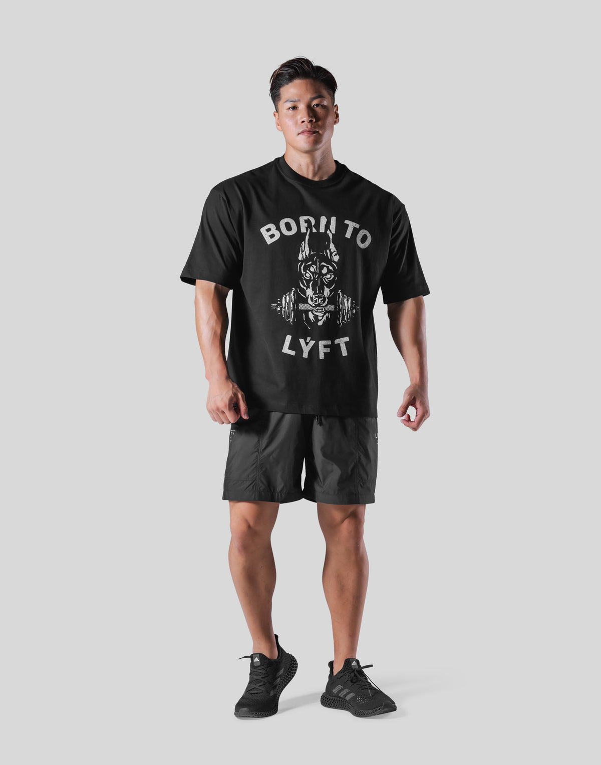 Vintage Dog Graphic Big T-Shirt - Black
