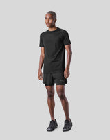 Back Mesh Stretch T-Shirt - Black