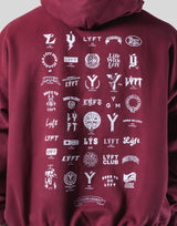Heritage Logo Oversize Sweat Hoodie - Red