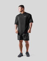 One Point Logo Stretch Big T-Shirt - Black