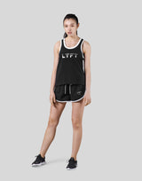 Piping No Sleeve Shirt - Black