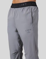 Logo Rib Stretch Slim Straight Pants - Grey