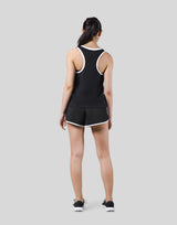 Piping No Sleeve Shirt - Black