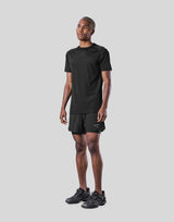 Back Mesh Stretch T-Shirt - Black