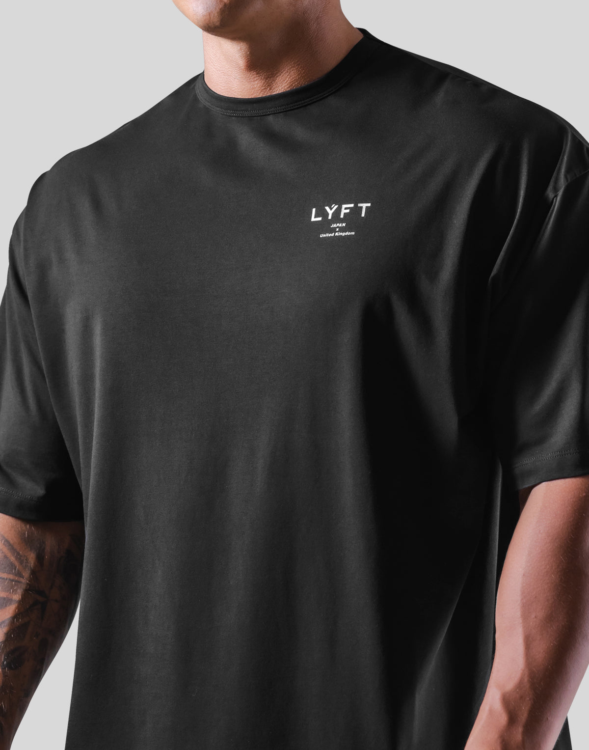 One Point Logo Stretch Big T-Shirt - Black