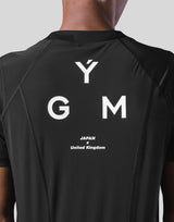 Back Mesh Stretch T-Shirt - Black