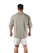 Lion Graphic Vintage Extra Big T-Shirt -Olive