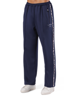 로고 라인 와이드 트랙 팬츠 - 네이비