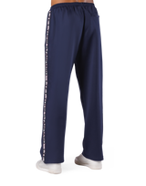 로고 라인 와이드 트랙 팬츠 - 네이비