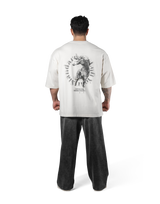 Horse Graphic Vintage Extra Big T-Shirt - Ivory