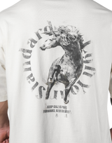 Horse Graphic Vintage Extra Big T-Shirt - Ivory