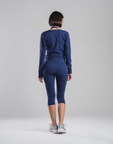 Comfortable Slim Wrap Top - Navy