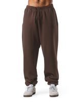 Relax Fit Loose Sweat Pants - Brown