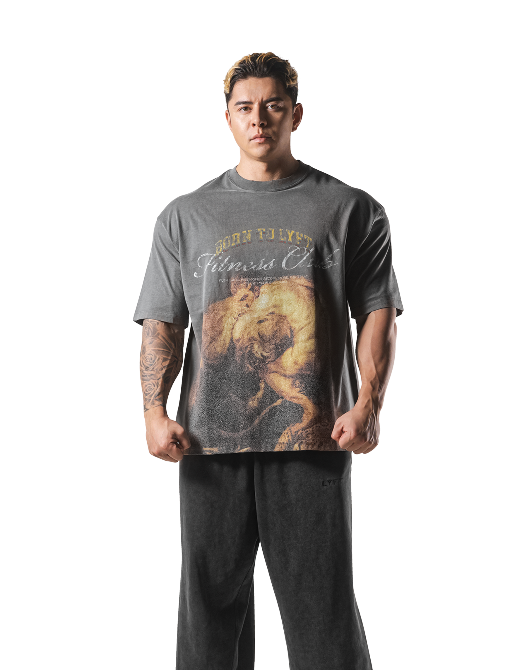 Herculean Graphic Vintage Big T-Shirt - D.Grey – LÝFT