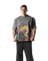 Herculean Graphic Vintage Big T-Shirt - D.Grey