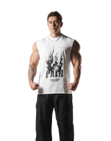 Fire Panther Graphic Vintage Tanktop - White