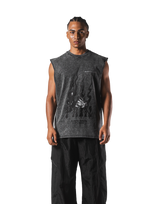 Fire Panther Graphic Vintage Tanktop - Black