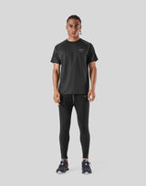 Logo Line Stretch T-Shirt - Black