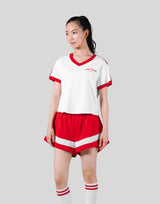 2Line V Neck T-Shirt - Red