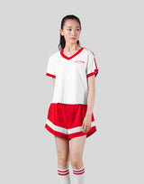 2Line V Neck T-Shirt - Red