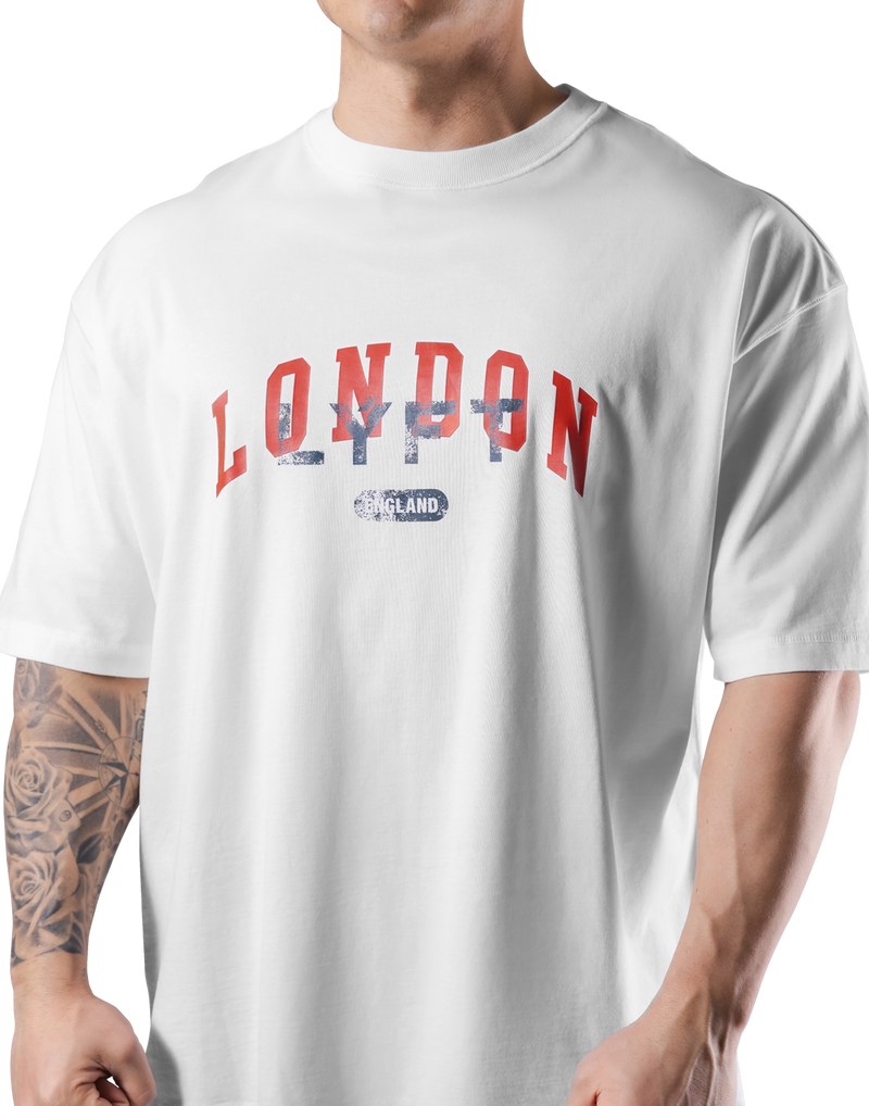 Vintage London Logo Big T-Shirt - White