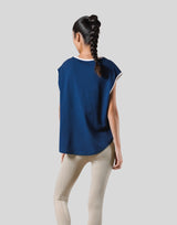 Old Logo Loose Fit Sleeve Less Shirt - Navy