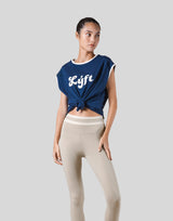 Old Logo Loose Fit Sleeve Less Shirt - Navy